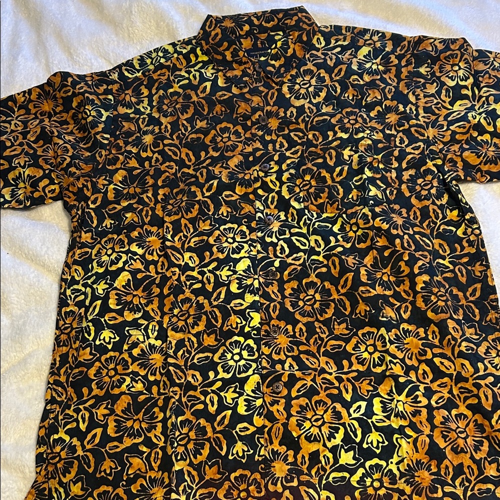 Bali Men's Vibrant Floral Button Down Shirt